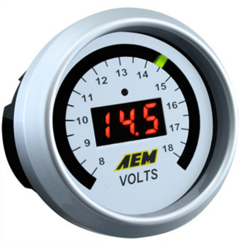 AEM 52mm Digital Voltmeter Gauge 8-18V AEM ELECTRONIC 30-4400