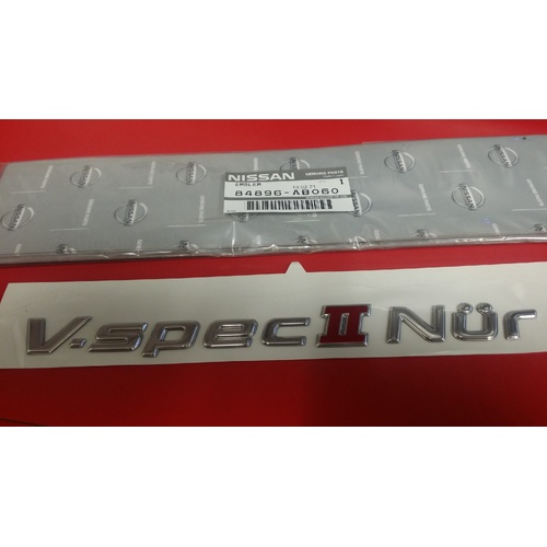 Genuine Nissan V-Spec II Nur Badge Fits Nissan Skyline R34 GTR 84896-AB060