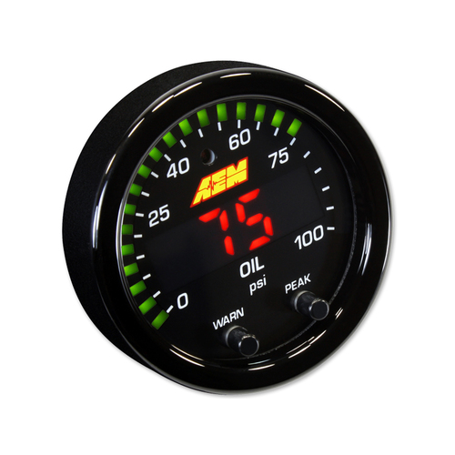 AEM X-Series Digital 100 PSI/7BAR Oil/Fuel Pressure Gauge