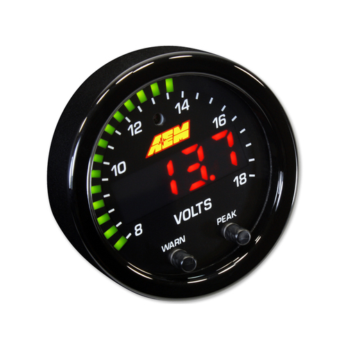 AEM X-Series Digital 8-18V Volts Display Gauge