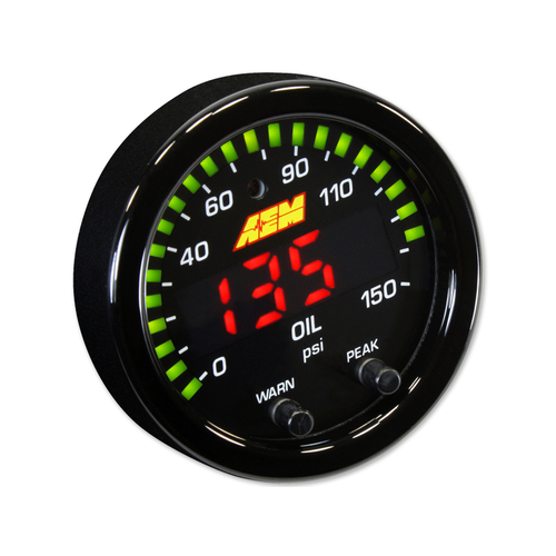 AEM X-Series Digital 150 PSI/10 BAR Oil Pressure Gauge