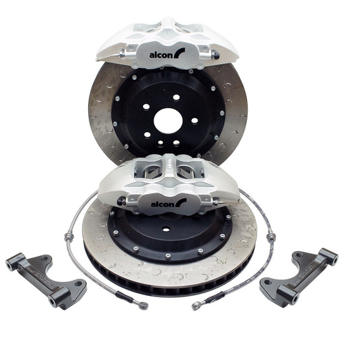 Alcon Rear Bolt On Big Brake Kit - BMW 1-Series Inc M E82 CAR98 Silver (4-Piston) Caliper Alcon 343x28mm Rotor 