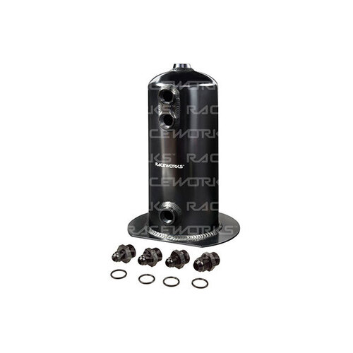 Raceworks 2.5L Surge Tank Single Outlet Black  ALY-004BK