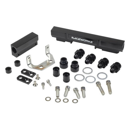 Raceworks Fuel Rails Black for Mazda RX7 Series 4/5 (13BT)  ALY-019BK