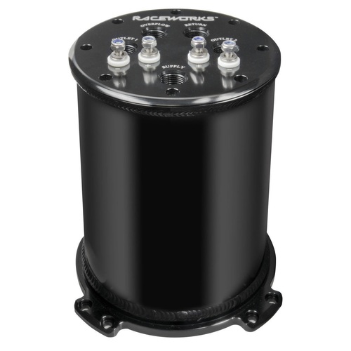 Raceworks 2.8L Surge Tank Suits Single/Twin 39mm-40mm Intank Pumps  ALY-083BK