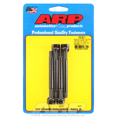 ARP FOR 5/16-24 X 3.500 blk hex water pump pulley w/ 2.250 fan spacer stud kit