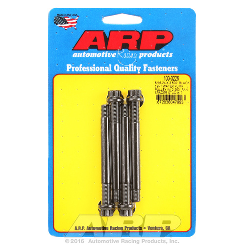 ARP FOR 5/16-24 X 3.500 blk 12pt water pump pulley w/ 2.250 fan spacer stud kit