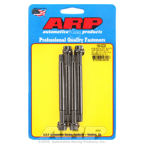 ARP FOR 5/16-24 X 4.000 blk 12pt water pump pulley w/ 2.750 fan spacer stud kit