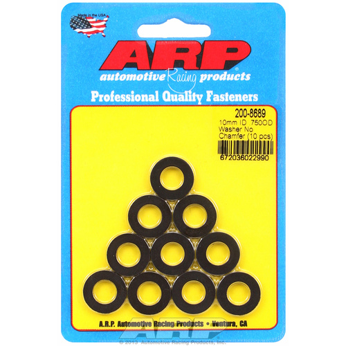 ARP FOR M10 ID 3/4 OD chamfer black washers
