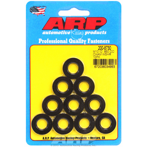 ARP FOR M10 ID .850 OD chamfer black washers