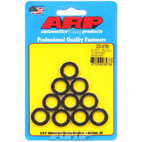 ARP FOR M12 ID .750 OD chamfer black washers