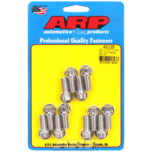 ARP FOR 3/8 x .750 drilled SS 12pt header bolt kit