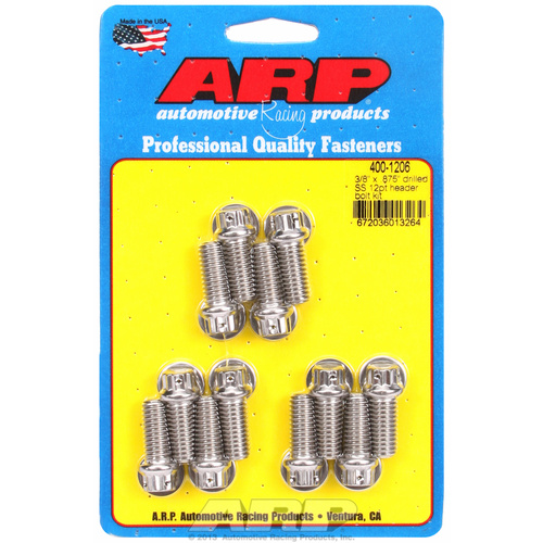 ARP FOR 3/8 x .875 drilled SS 12pt header bolt kit