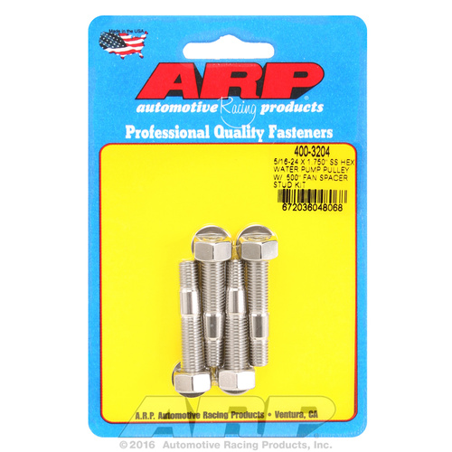 ARP FOR 5/16-24 X 1.750 SS hex water pump pulley w/ .500  fan spacer stud kit