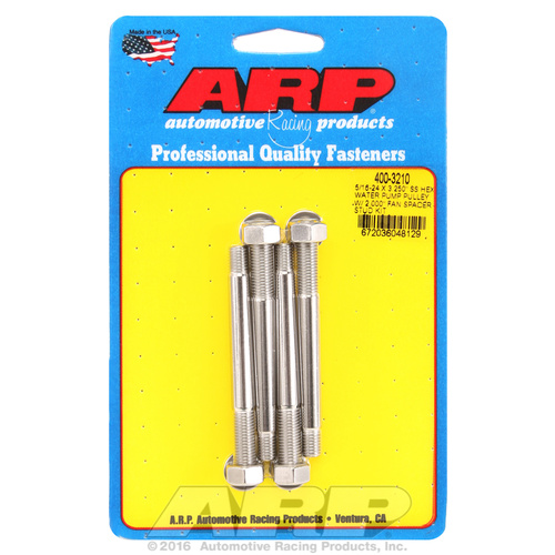 ARP FOR 5/16-24 X 3.250 SS hex water pump pulley w/ 2.000  fan spacer stud kit