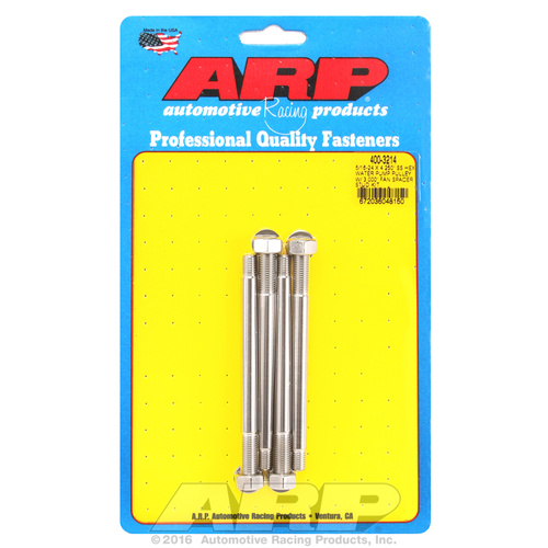 ARP FOR 5/16-24 X 4.250 SS hex water pump pulley w/ 3.000  fan spacer stud kit