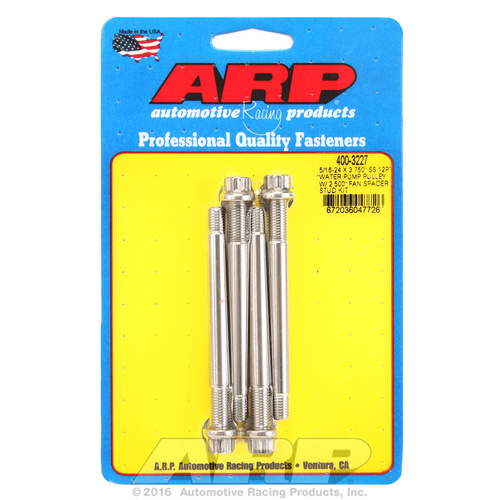 ARP FOR 5/16-24 X 3.750 SS 12pt water pump pulley w/ 2.500  fan spacer stud kit