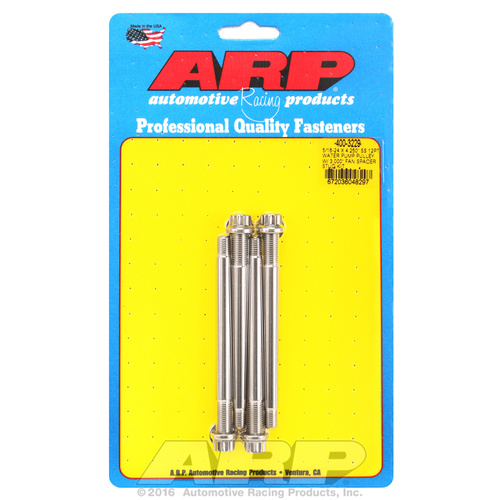 ARP FOR 5/16-24 X 4.250 SS 12pt water pump pulley w/ 3.000  fan spacer stud kit