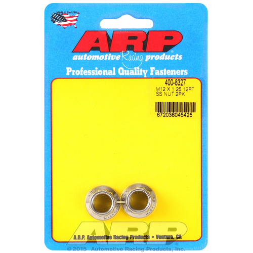 ARP FOR M12 X 1.25 (M14 wr) SS 12pt nut kit