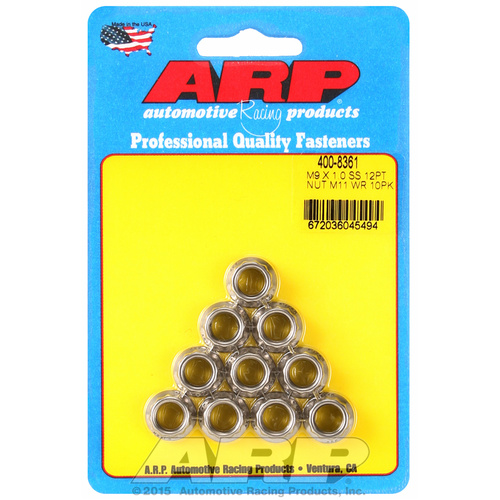 ARP FOR M9 X 1.00 (M11 wr) SS 12pt nut kit