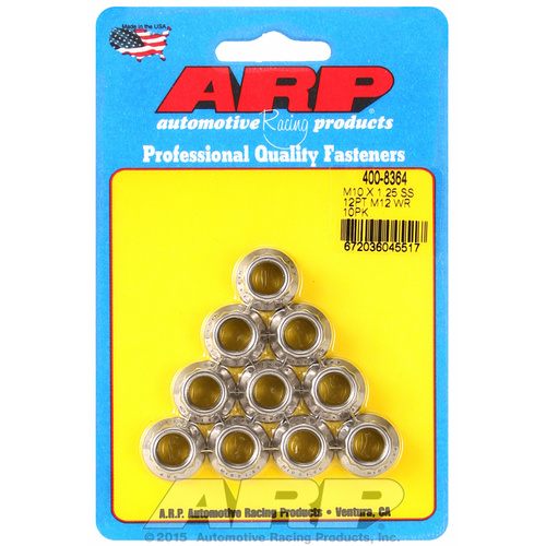 ARP FOR M10 X 1.25 (M12 wr) SS 12pt nut kit