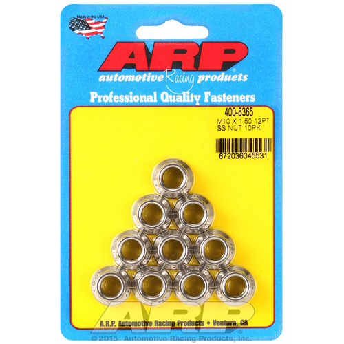 ARP FOR M10 X 1.50 (M12 wr) SS 12pt nut kit