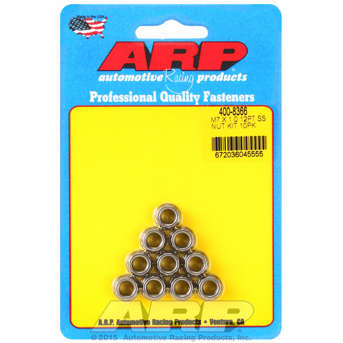 ARP FOR M7 X 1.00 (M9 wr) SS 12pt nut kit