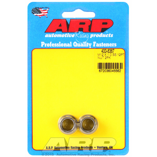 ARP FOR M12 X 1.00 (M14 wr) SS 12pt nut kit