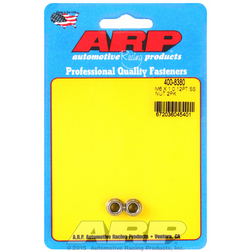 ARP FOR M6 X 1.00 (M8 wr) SS 12pt nut kit