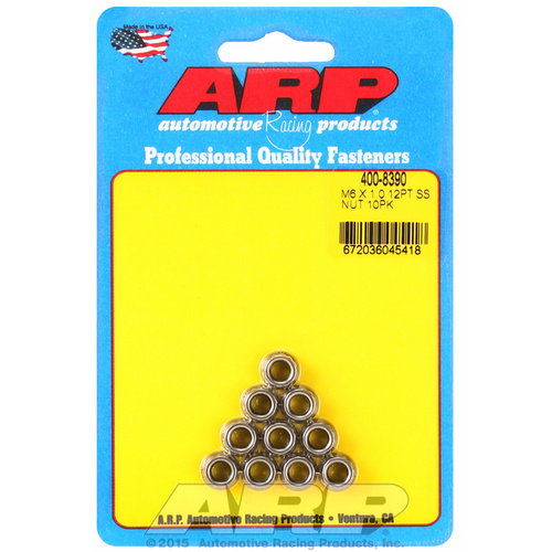 ARP FOR M6 X 1.00 (M8 wr) SS 12pt nut kit