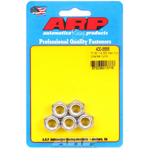 ARP FOR 7/16-14 SS coarse nyloc hex nut kit