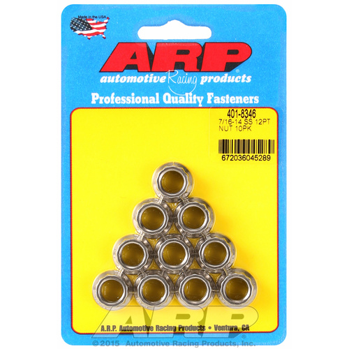 ARP FOR 7/16-14 SS 12pt nut kit
