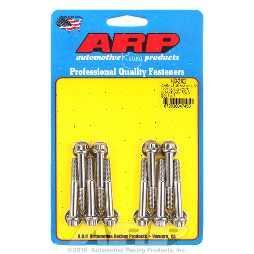 ARP FOR Chevy LS 45mm UHL 12pt Edelbrock intake manifold bolt kit