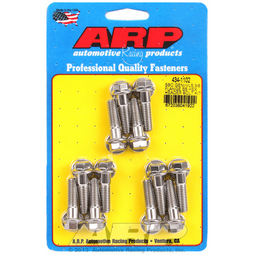 ARP FOR SBC/GENIII LS 3/8 flange SS hex header bolt kit