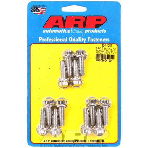 ARP FOR SBC/GENIII LS 1/4 flange SS 12pt header bolt kit