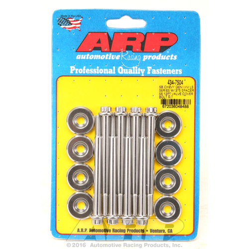 ARP FOR Chevy GENIII/IV LS Series w/.375 spacer SS 12pt valve cover bolt kit