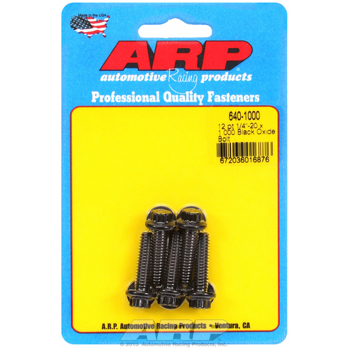 ARP FOR 1/4-20 x 1.000 12pt black oxide bolts