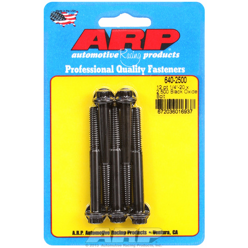 ARP FOR 1/4-20 x 2.500 12pt black oxide bolts