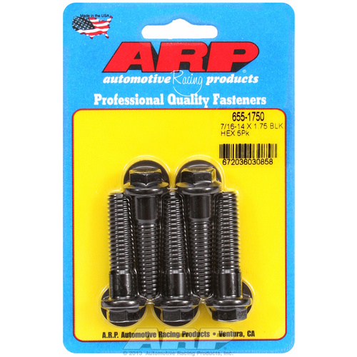 ARP FOR 7/16-14 X 1.750 hex 1/2 wrenching black oxide bolts