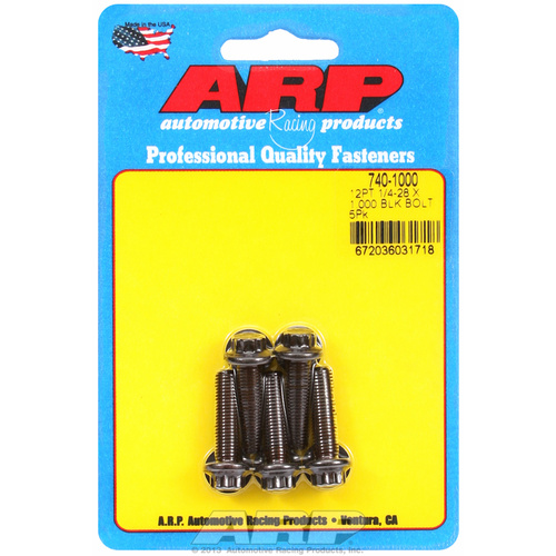 ARP FOR 1/4-28 x 1.000 12pt black oxide bolts