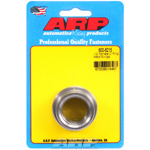 ARP FOR -12 female O ring steel weld bung