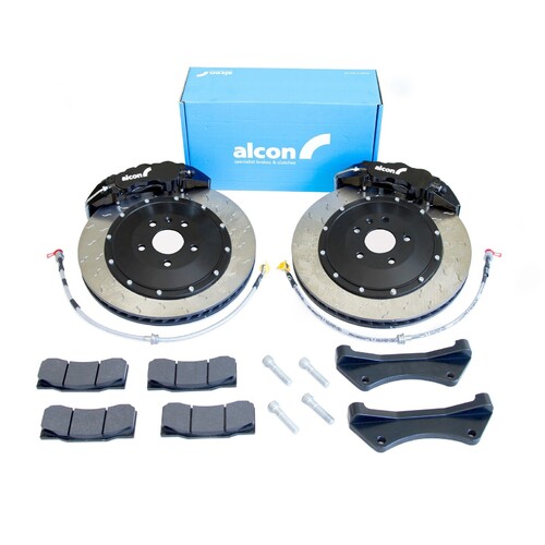 Alcon 6-Piston CAR97 Front Brake Kit, Black Calipers for Nissan 370Z Z34