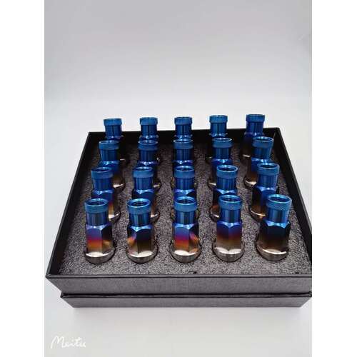 GR5 TITANIUM RACING WHEEL NUTS M12 X 1.5(BURN BLUE)