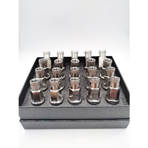 GR5 TITANIUM RACING WHEEL NUTS M12 X 1.5(RAW)
