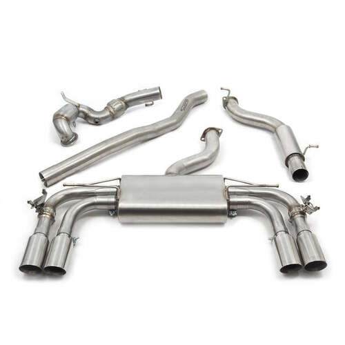 Audi S3 (8V) 3 door (Valved) Turbo Back Performance Exhaust (Sports Catalyst, Resonated, TP111-CF (Carbon Fibre))