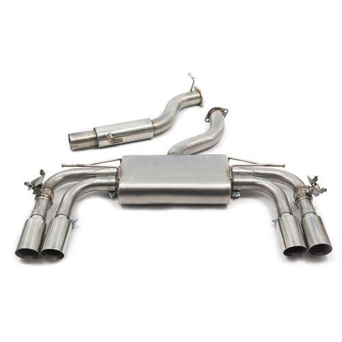 Audi S3 (8V) 5 door Sportback (Valved) Cat Back Performance Exhaust (Non Resonated, TP92-BLK (Ceramic Coated))