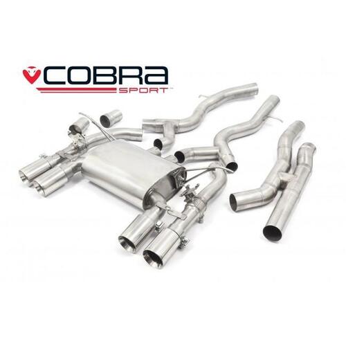 BMW M4 (F82) Coupe 3" Valved Secondary Cat Back Performance Exhaust (TP86-BLK (Ceramic Coated))
