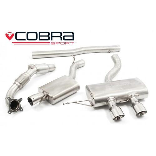 VW Golf R (Mk6) 2.0 TSI (5K) (09-12) Turbo Back Performance Exhaust (Sports Catalyst, Resonated, TP108-CF (Carbon Fibre))