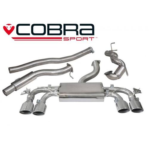 VW Golf R (Mk7) 2.0 TSI (5G) (12-18) Turbo Back Performance Exhaust (Sports Catalyst, Non Resonated, TP80-BLK (Valved))