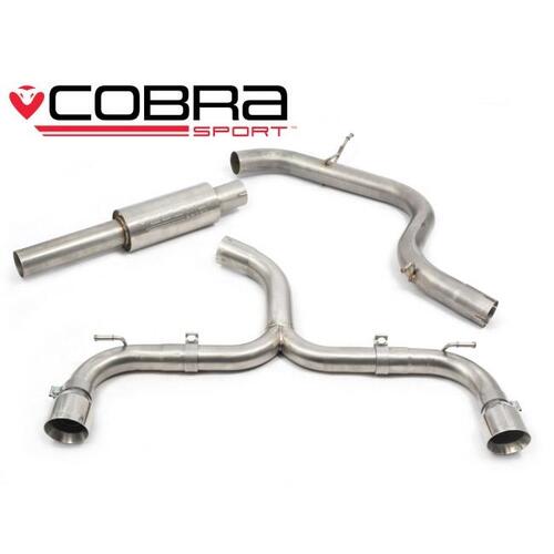 VW Golf GTI (Mk7) 2.0 TSI (5G) (12-17) Venom Cat Back Performance Exhaust (TP34-BLK (Ceramic Coated))